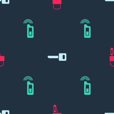 Kilit açma için maymuncukları ayarla, anahtar ve araba anahtarlarını uzaktan kumandalı, kusursuz desenli. Vektör.