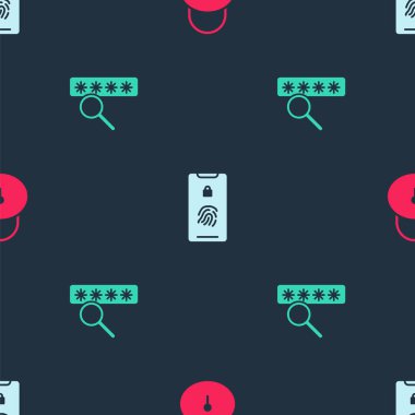 Kilit ve Mobil 'i parmak izi taraması ve parola korumasına ayarlayın. Vektör.