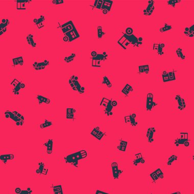 Denizaltı, karavan karavanı, Hatchback arabası ve traktörü kusursuz şekilde ayarlayın. Vektör.