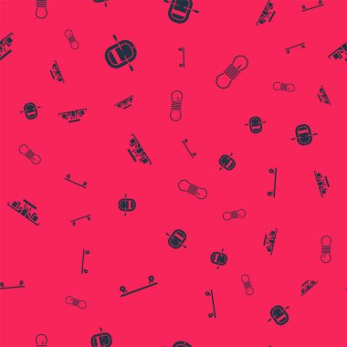 Uzunkaykayı, kaykayı, Rafting teknesini, Formula 1 yarış arabasını ve tırmanma ipini pürüzsüz bir şekilde ayarla. Vektör.