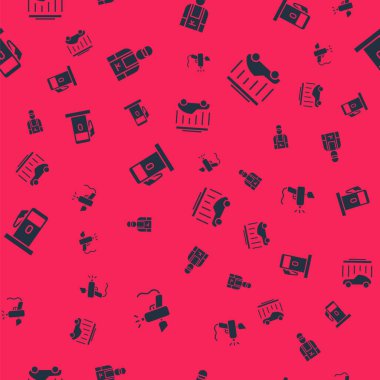 Sprey boya tabancasını, araba tamircisini, benzinciyi ya da benzinciyi ayarlayın ve kusursuz bir şekilde yıkayın. Vektör.