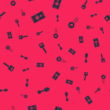 Eski anahtarı, göz taramasını, anahtarı ve kusursuz şablonu ayarla. Vektör.