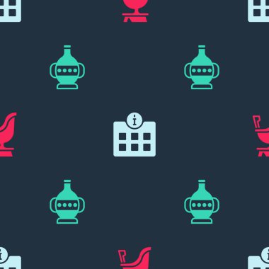 Roma ordu miğferi, bilgi ve Eskiler 'in amforlarını kusursuz desene ayarlayın. Vektör.