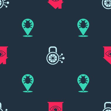 House 'u göz taramasına, siber güvenliğe ve sistem hatasına ayarlayın. Vektör.