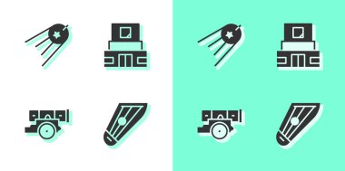 Kankles, Satellite, Cannon ve Lenin ikonunun mozolesi. Vektör.