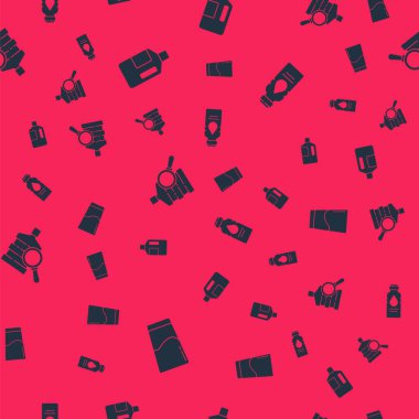 Bardağı suyla doldurun, büyük şişeyi temizleyin ve bir şişe de dikişsiz olsun. Vektör.