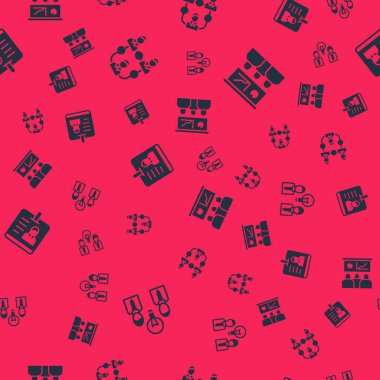 Ampullü insanları, Proje ekibi tabanını, kimlik kartı ve eğitimi, kusursuz desen sunumunu ayarla. Vektör.