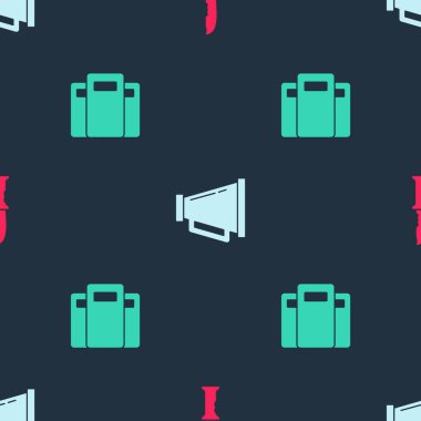 Askeri bıçak, megafon ve polis saldırı kalkanını kusursuz desene ayarlayın. Vektör.