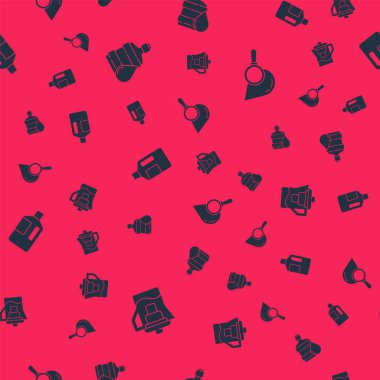 Su testisini filtreyle, büyük şişeyi temiz suyla ve damlat ve büyüteçle kusursuz deseni hazırla. Vektör.