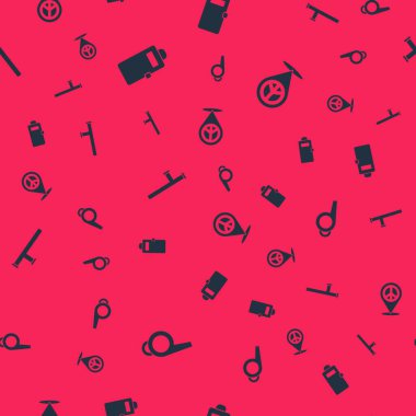 Whistle 'ı, Polis saldırı kalkanını, plastik copu ve konum huzurunu kusursuz düzene sokun. Vektör.