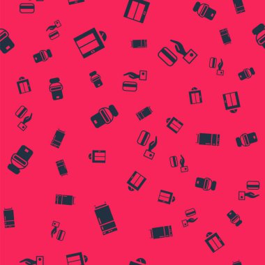 Buzdolabını, asansörü, klozeti ve dijital kapı kilidini kusursuz desene ayarlayın. Vektör.