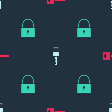 Anahtarı ayarla, kilidi aç ve kusursuz deseni kilitle. Vektör.