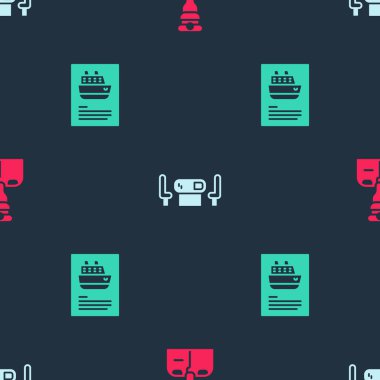 Geminin kaptanı, poker masası ve seyir rotası kusursuz. Vektör.