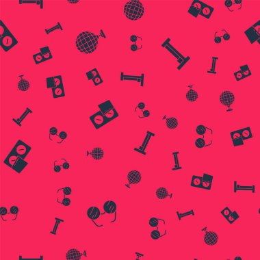 Gözlük, disko topu, su toplayan haplar ve kusursuz şablona sahip yatak. Vektör.