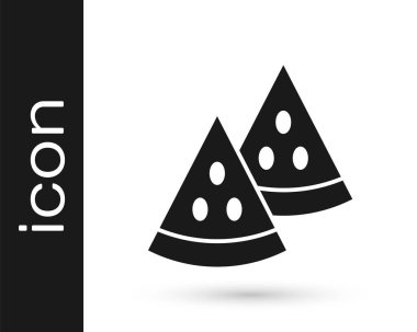 Beyaz arkaplanda siyah karpuz simgesi izole edildi. Vektör.