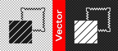 Siyah Tekstil kumaş rulo simgesi şeffaf arkaplanda izole edildi. Yuvarlan, paspas, halı, halı, halı ya da kağıt rulo ikonu. Vektör.