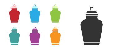 Siyah Cenaze Vazosu simgesi beyaz arkaplanda izole edilmiş. Yakma ve gömme kapları, kolumbaryum vazolar, küllü kavanozlar ve kaplar. Simgeleri renklendirin. Vektör.