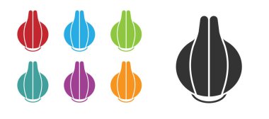 Siyah Soğan simgesi beyaz arkaplanda izole edildi. Simgeleri renklendirin. Vektör.