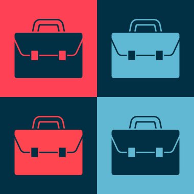 Pop Art Evrak Çantası simgesi renk arkaplanında izole edildi. İş ilanı. İş portföyü. Vektör.