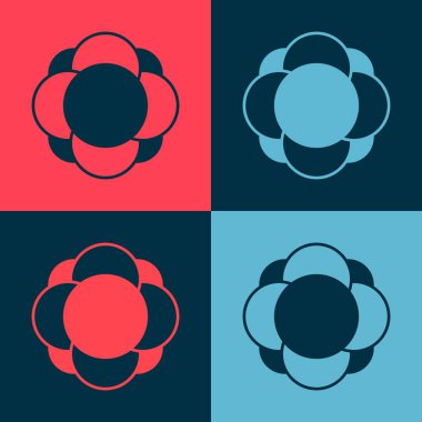 Pop Art Molekül simgesi renk arkaplanında izole edildi. Kimya moleküllerinin yapısı, fen öğretmenlerinin yenilikçi eğitim posteri. Vektör.