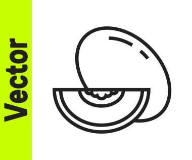 Beyaz arka planda siyah çizgi karpuz meyve ikonu izole edildi. Vektör.