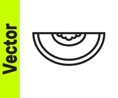 Beyaz arka planda siyah çizgi karpuz meyve ikonu izole edildi. Vektör.