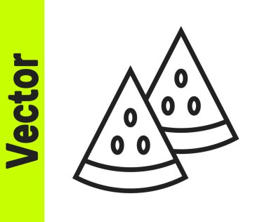 Siyah çizgi karpuz simgesi beyaz arkaplanda izole edildi. Vektör.