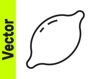 Beyaz arkaplanda siyah çizgi limon simgesi izole edildi. Vektör.