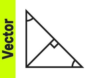 Beyaz arkaplanda izole edilmiş bir üçgen simgesinin siyah çizgi açı ortayı. Vektör.