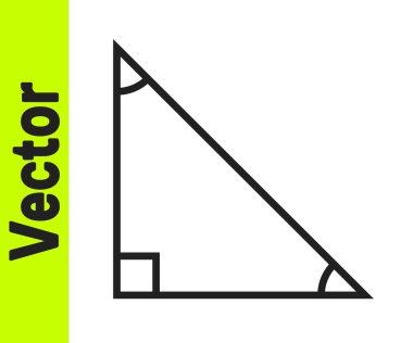 Siyah çizgi üçgen matematik ikonu beyaz arkaplanda izole edildi. Vektör.