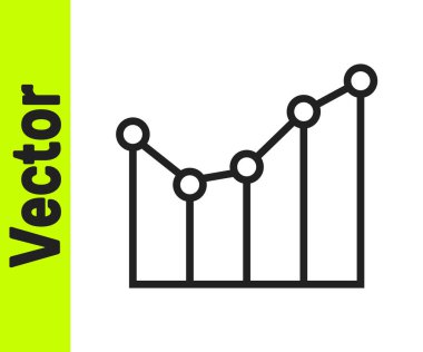 Siyah çizelge, çizelge, çizelge, diyagram, bilgi, beyaz arkaplanda izole edilmiş turta grafik simgesi. Vektör.
