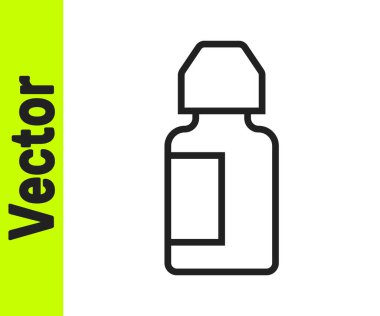 Siyah çizgi göz damlası ikonu beyaz arka planda izole edildi. Vektör.