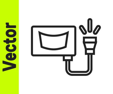 Siyah çizgi ultrason simgesi beyaz arkaplanda izole edildi. Tıbbi ekipman. Vektör.