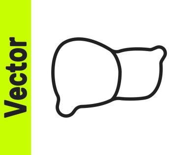 Siyah çizgi insan organı ikonu beyaz arka planda izole edilmiş. Vektör.