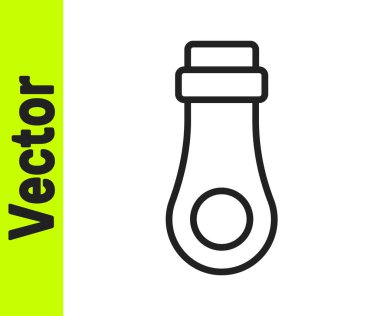 Siyah çizgili fermuar simgesi beyaz arkaplanda izole edildi. Vektör.