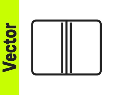 Siyah çizgi kumaş rulo simgesi beyaz arkaplanda izole edildi. Yuvarlan, paspas, halı, halı, halı ya da kağıt rulo ikonu. Vektör.