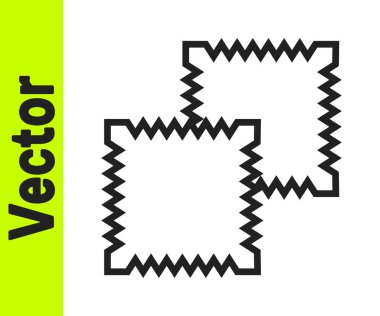 Siyah çizgi kumaş rulo simgesi beyaz arkaplanda izole edildi. Yuvarlan, paspas, halı, halı, halı ya da kağıt rulo ikonu. Vektör.