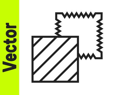 Siyah çizgi kumaş rulo simgesi beyaz arkaplanda izole edildi. Yuvarlan, paspas, halı, halı, halı ya da kağıt rulo ikonu. Vektör.