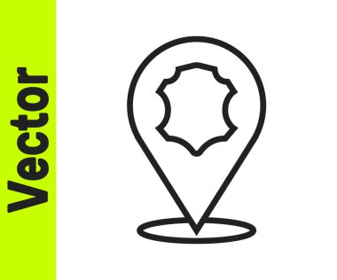 Beyaz arka planda siyah çizgi deri ikonu izole edildi. Vektör.