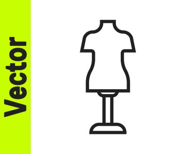 Siyah çizgi manken simgesi beyaz arkaplanda izole edildi. Terzi mankeni. Vektör.