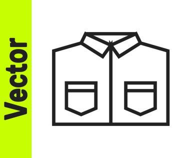 Beyaz arkaplanda siyah çizgi tişört simgesi izole edildi. Vektör.