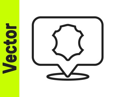 Beyaz arka planda siyah çizgi deri ikonu izole edildi. Vektör.