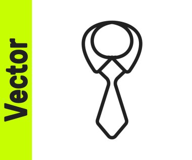 Siyah çizgi kravat simgesi beyaz arkaplanda izole edildi. Boyunbağı ve boyun bezi sembolü. Vektör.