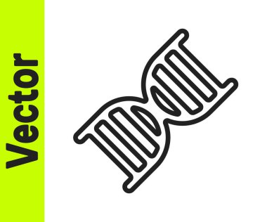 Beyaz arkaplanda siyah çizgi DNA sembolü izole edilmiş. Vektör.