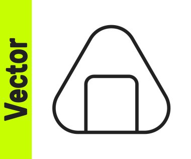 Siyah çizgi suşi simgesi beyaz arkaplanda izole edildi. Geleneksel Japon yemekleri. Vektör.