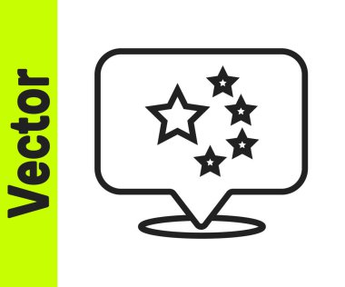 Beyaz arka planda siyah çizgi Çin bayrağı ikonu izole edildi. Vektör.