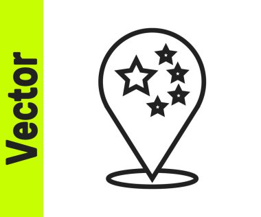 Beyaz arka planda siyah çizgi Çin bayrağı ikonu izole edildi. Vektör.