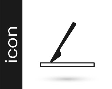 Siyah tıbbi cerrahi neşter araç simgesi beyaz arka planda izole edildi. Tıbbi alet. Vektör.