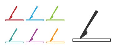 Siyah tıbbi cerrahi neşter araç simgesi beyaz arka planda izole edildi. Tıbbi alet. Simgeleri renklendirin. Vektör.