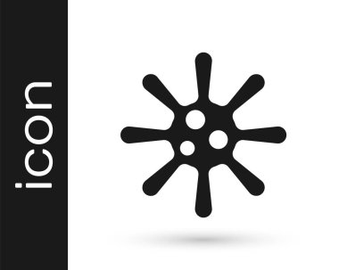 Siyah Bakteri simgesi beyaz arkaplanda izole edildi. Bakteriler ve mikroorganizmalar, sebep olan mikroorganizma hastalıkları, hücre kanseri, mikrop, virüs, mantar. Vektör.